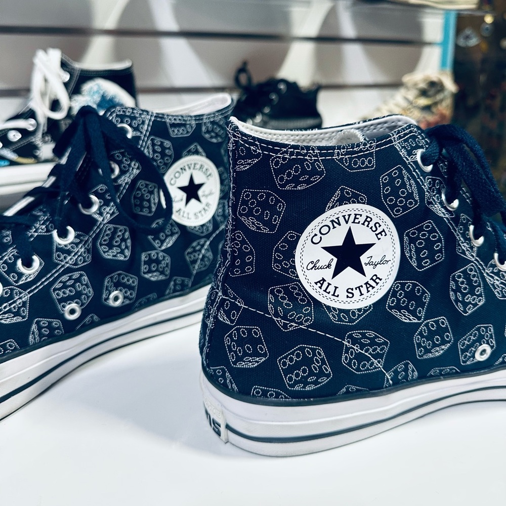 Converse A03222C High-Top Sneakers - Navy Blue with Dice Pattern